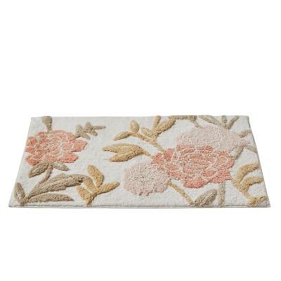 20" x 30" Misty Floral bath rugs and mats Pink - Saturday Knight Ltd.