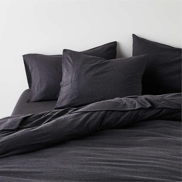 Organic Jersey Charcoal Grey Full/Queen Duvet Cover