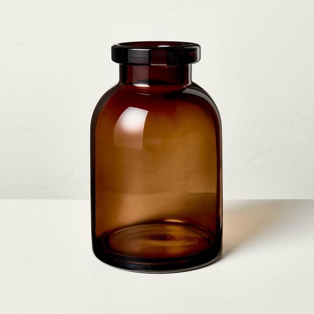 9" Tinted Glass Jug Vase Amber - Hearth & Hand™ with Magnolia