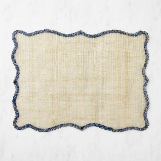 Abaca Rectangular Placemats, Navy