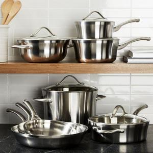 Calphalon Contemporary ™ Stainless 13-Piece Cookware Set with Double Bonus