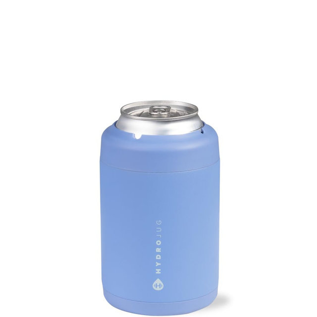 HydroJug Standard Can Cooler - 2-in-1 Insulated Can Cooler Cup - Stainless Steel Can Holder with Non-Slip Rubber Base - Screw-Top Lid - Dishwasher Safe - 12oz, Light Blue