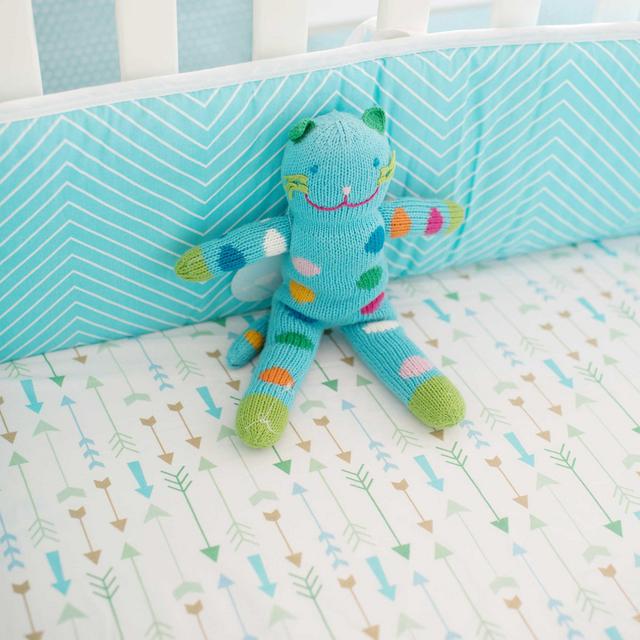 My Baby Sam Follow Your Arrow 4-Piece Crib Bumper Set in Aqua