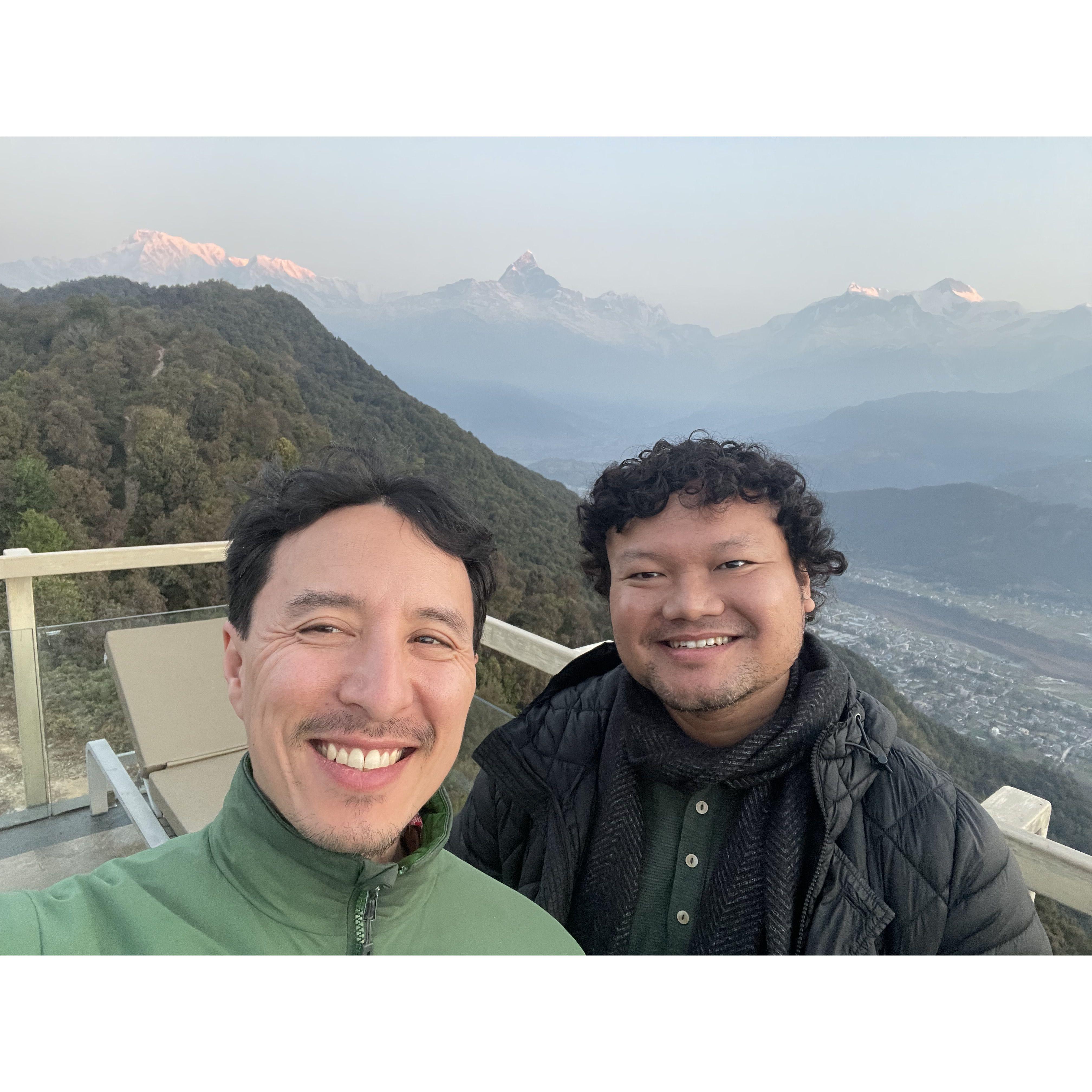 Sarangkot, Nepal. An unforgettable sunrise with the alpine glow illuminating the Himalayan mountain range.