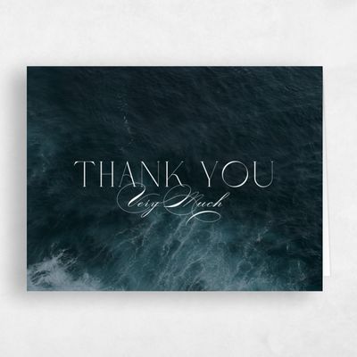 Deepest Teal, Blue Wedding Thank You - Grandscape Landscape