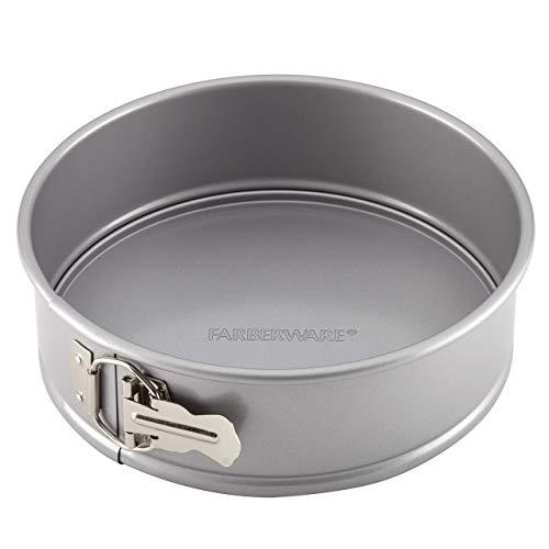 Farberware 52108 Nonstick Bakeware Springform Baking Pan / Nonstick Springform Cake Pan / Nonstick Cheesecake Pan, Round - 9 Inch, Gray