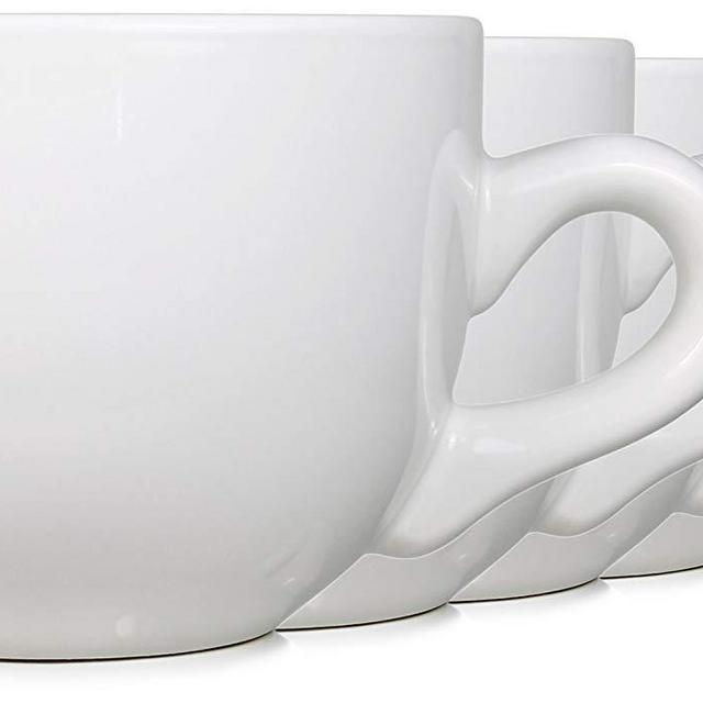 22oz Ceramic Jumbo Bowl Mugs with Thick Walls, Handle, and Wide Mouth, Set of 4 by Serami