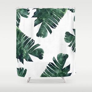 Banana Leaf Watercolor #society6 #buy #decor Shower Curtain