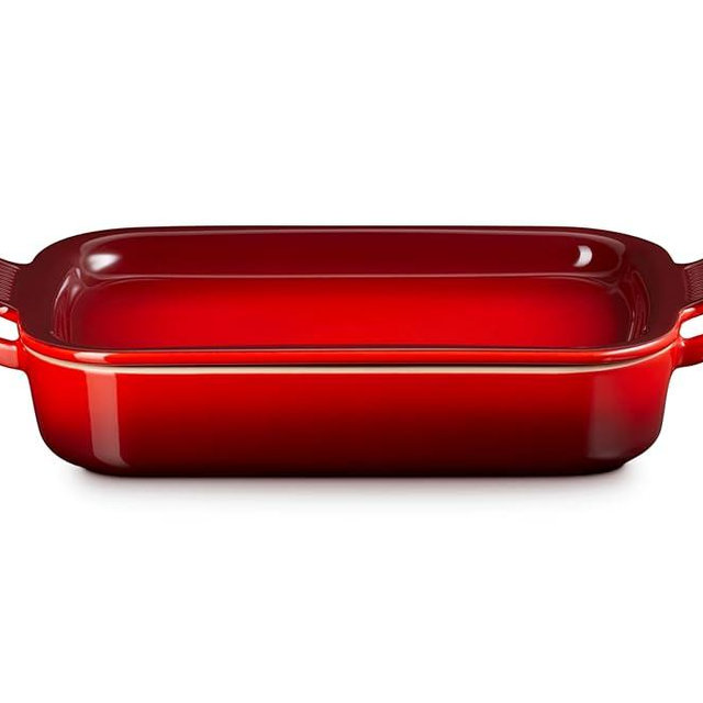 Le Creuset Stoneware Rectangular Dish with Platter Lid, 3 qt., Cerise