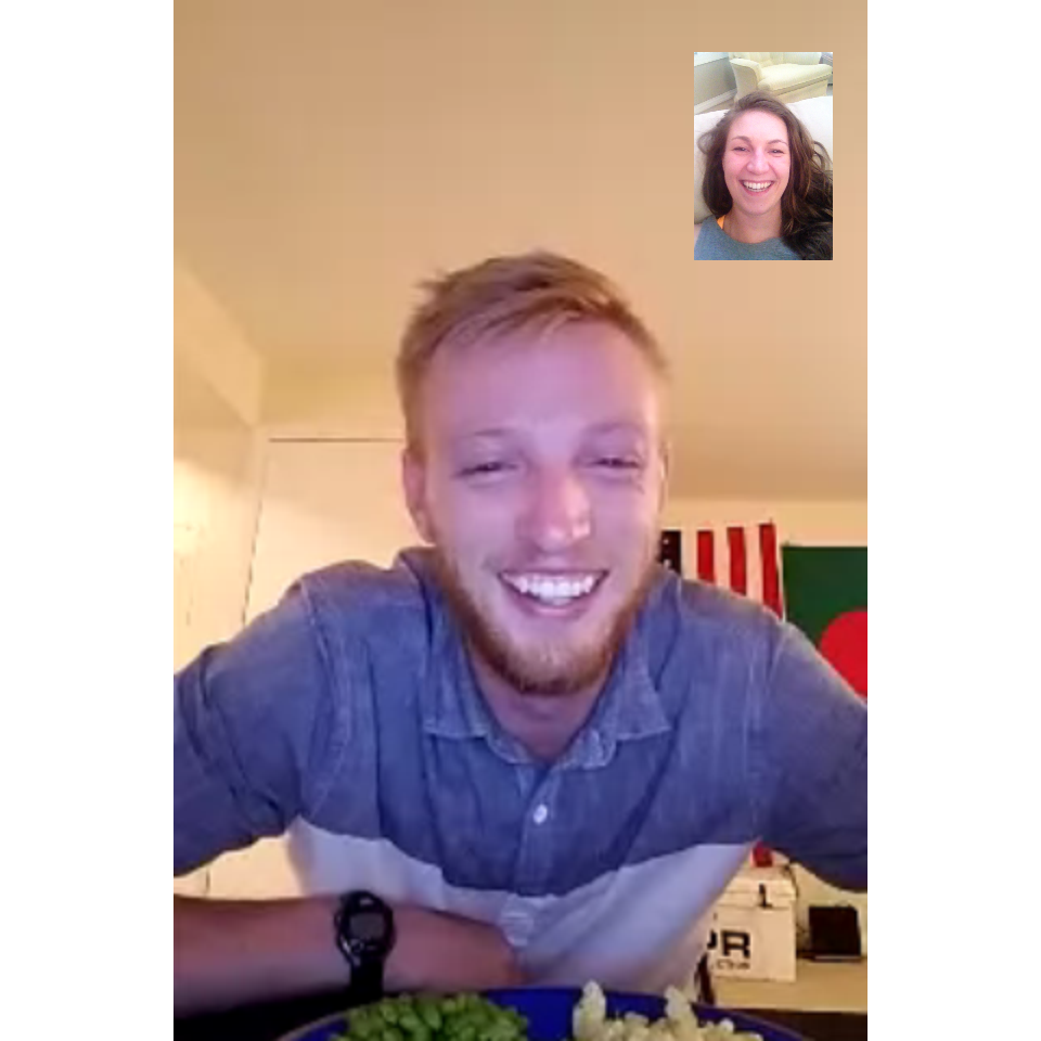 Dinner date over skype during Darren's 8 months of work in NC