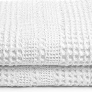 GILDEN TREE Waffle Towels for Bathroom, 100% Cotton Quick Dry Towel, Waffle Bath Towels Large, Absorbent Lightweight Travel Towel, Bath Towels Set of 2, Classic Style (White)