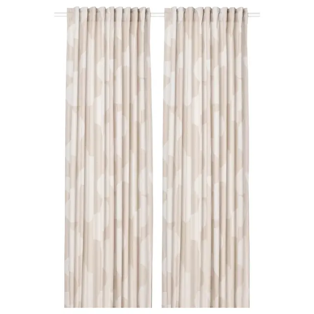 RÖDASK Room darkening curtains, 1 pair, beige57x98 "