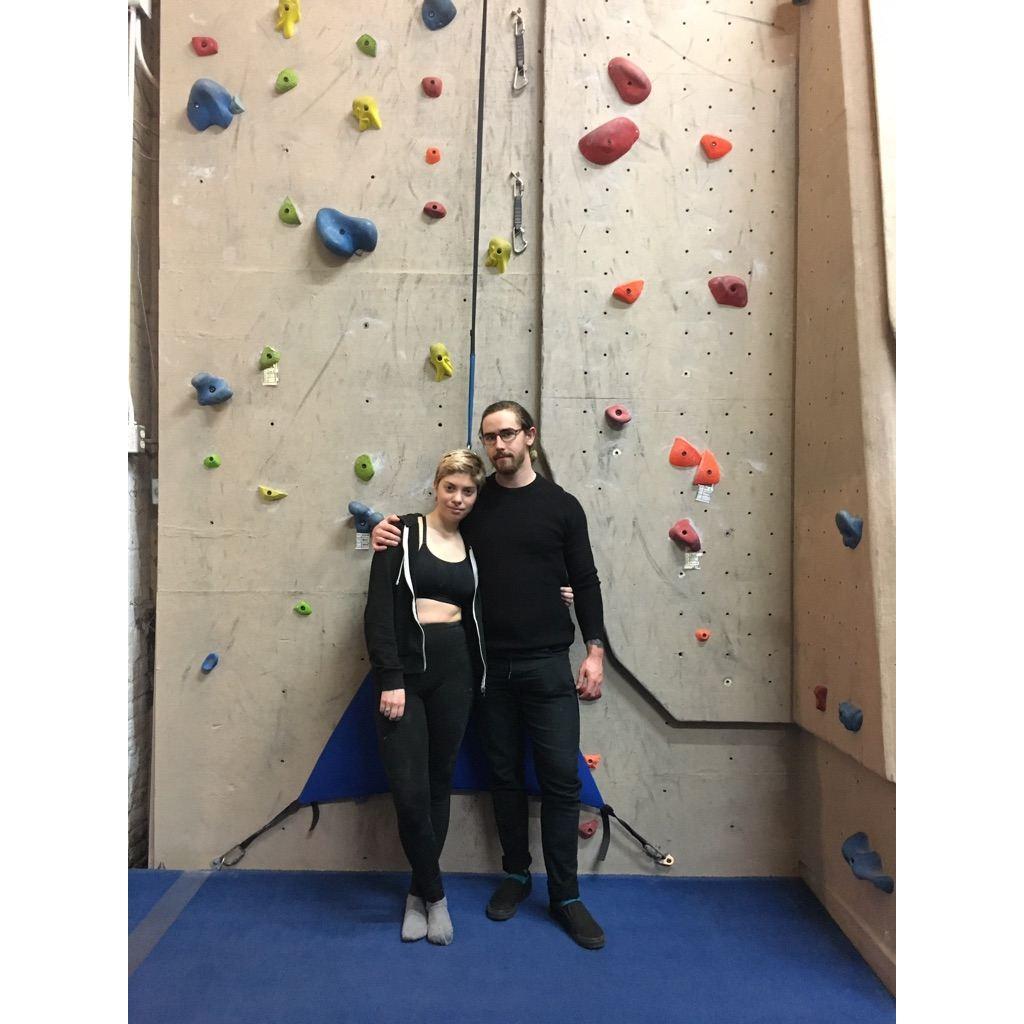 Our first of many rock climbing dates