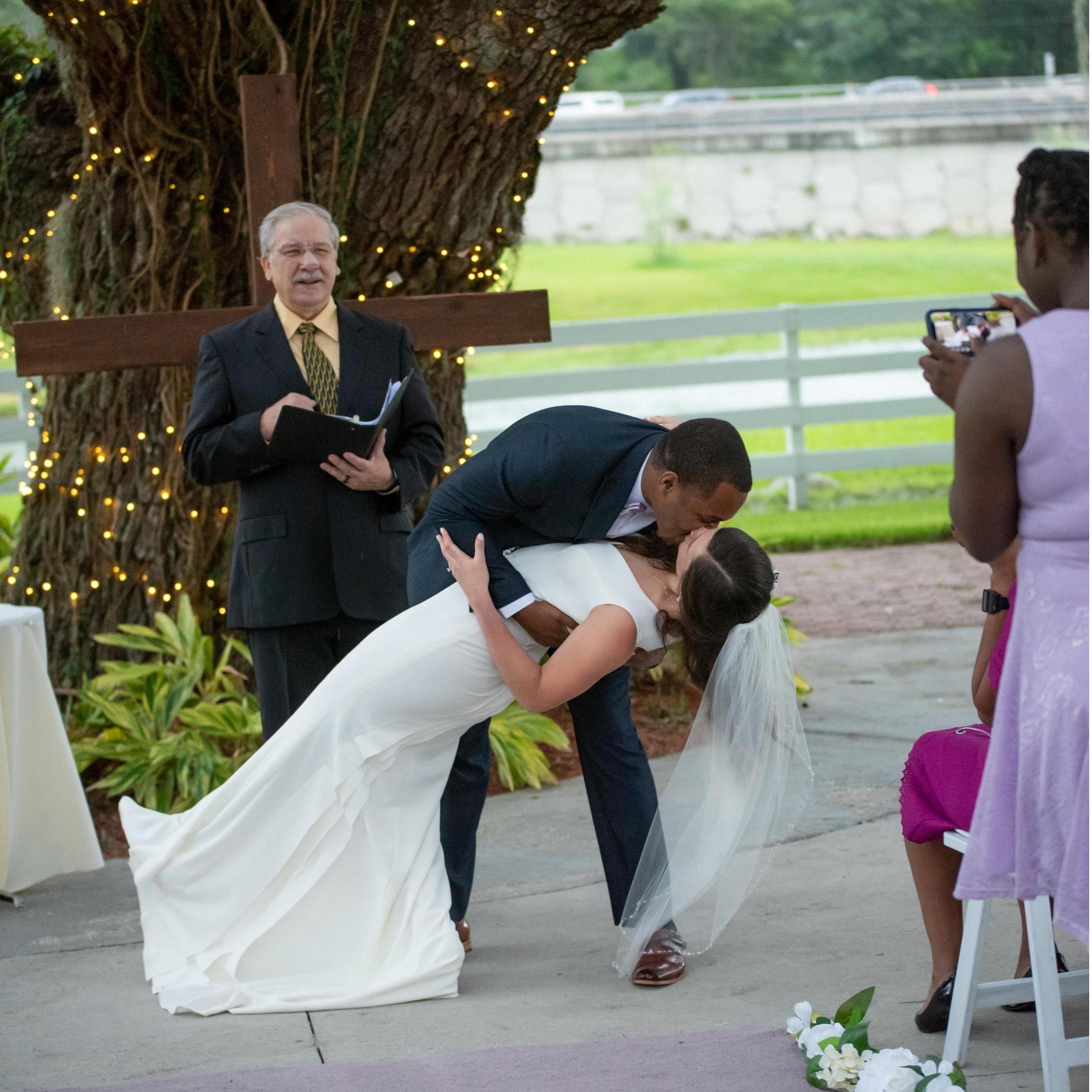 First kiss as husband and wife!