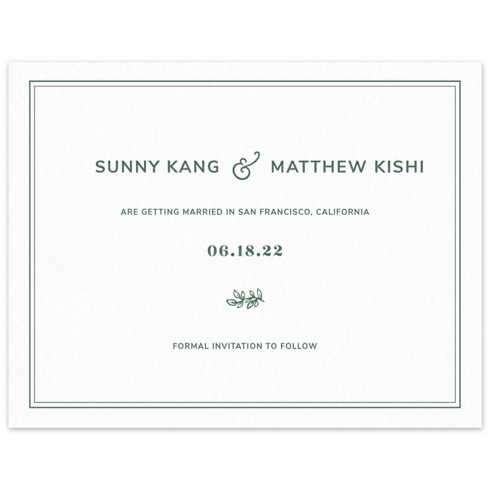 Zola Invites + Paper, Save The Date - Simi Type Letterpress Single ...