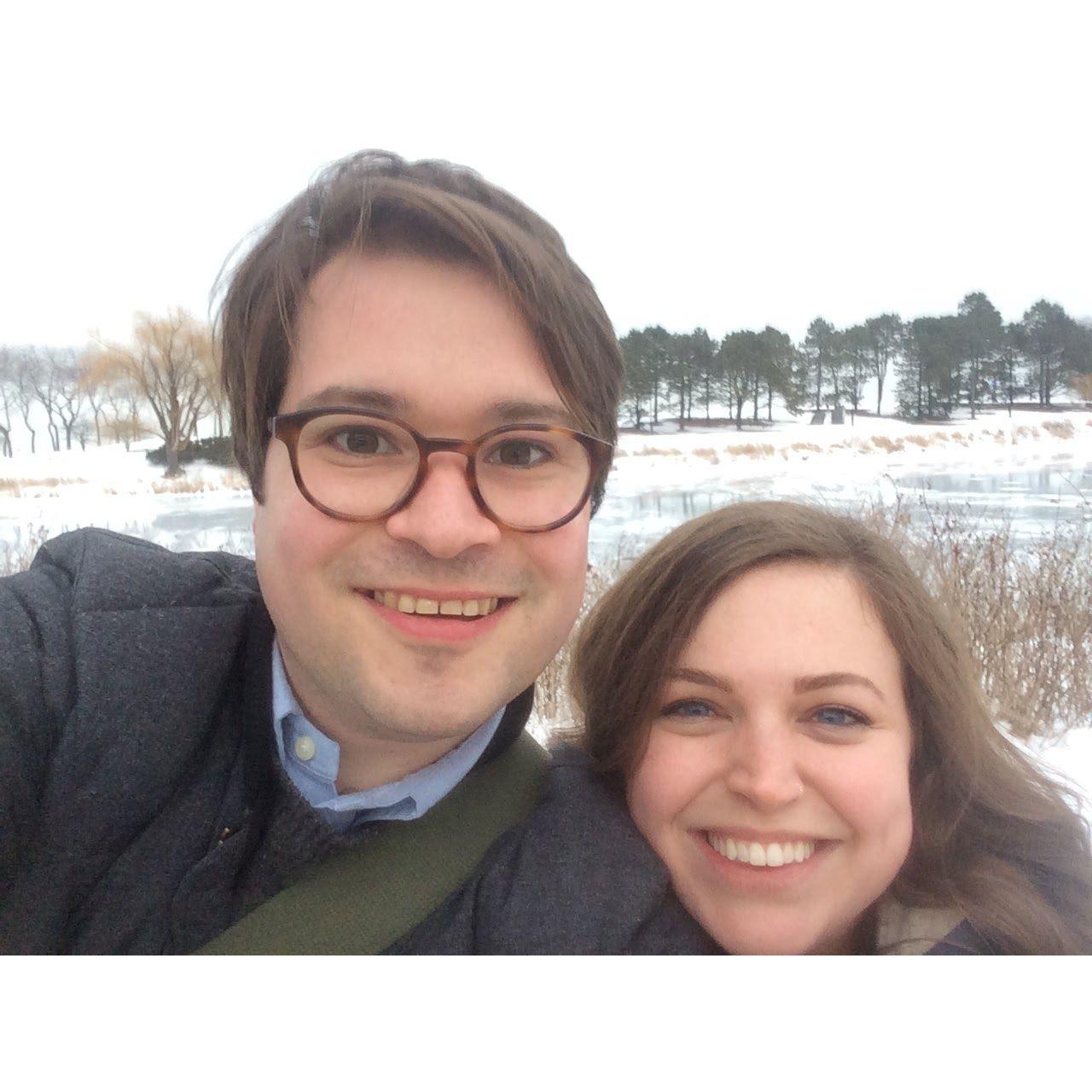 Our very first photo together on Valentines Day 2018