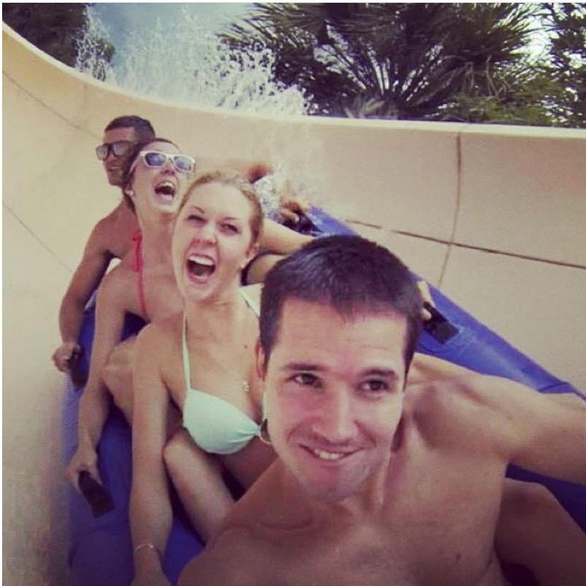 This is the first photo ever taken of us. We met two days before. Wet 'n Wild, 2014.