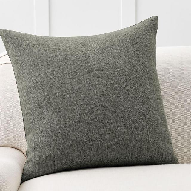 Belgian Flax Linen Pillow Cover, 24 x 24", Sage Grass