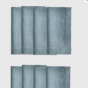 European Linen Everyday Napkins (Set of 8) in Ocean