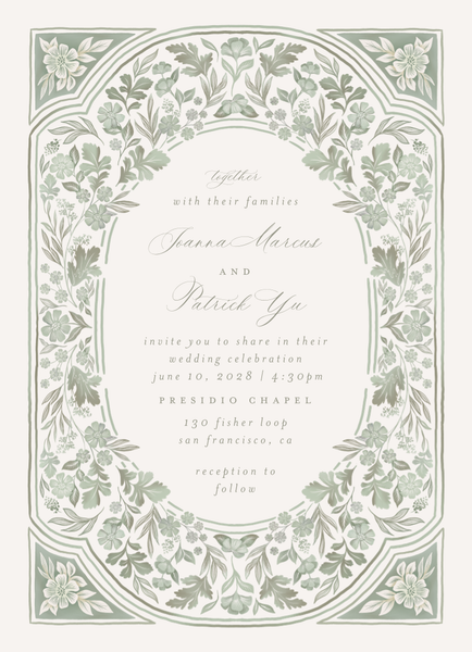 Reed Classic | Sage | Zola Wedding Invitations