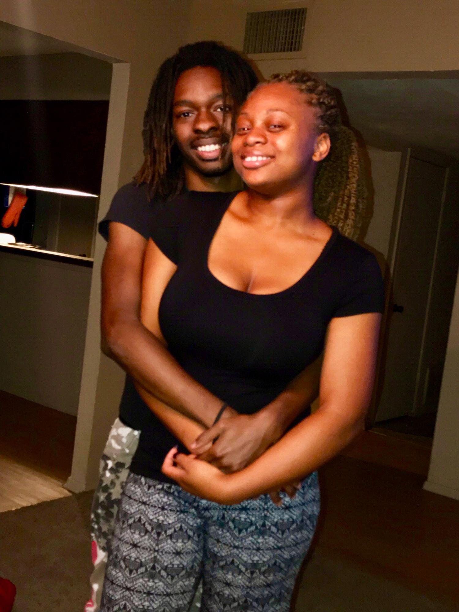 Kyla and Jordan having a home photoshoot