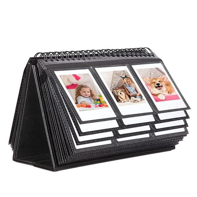 96 Pockets Desk Calendar Album for Fuji Instant Mini 11/Mini 9/Mini 90/Mini Liplay/Mini Link, Polaroid Z2300/Polaroid PIC-300P/Polaroid Z2300/Polaroid Snap Film,2X3 inch Name Card (Black)