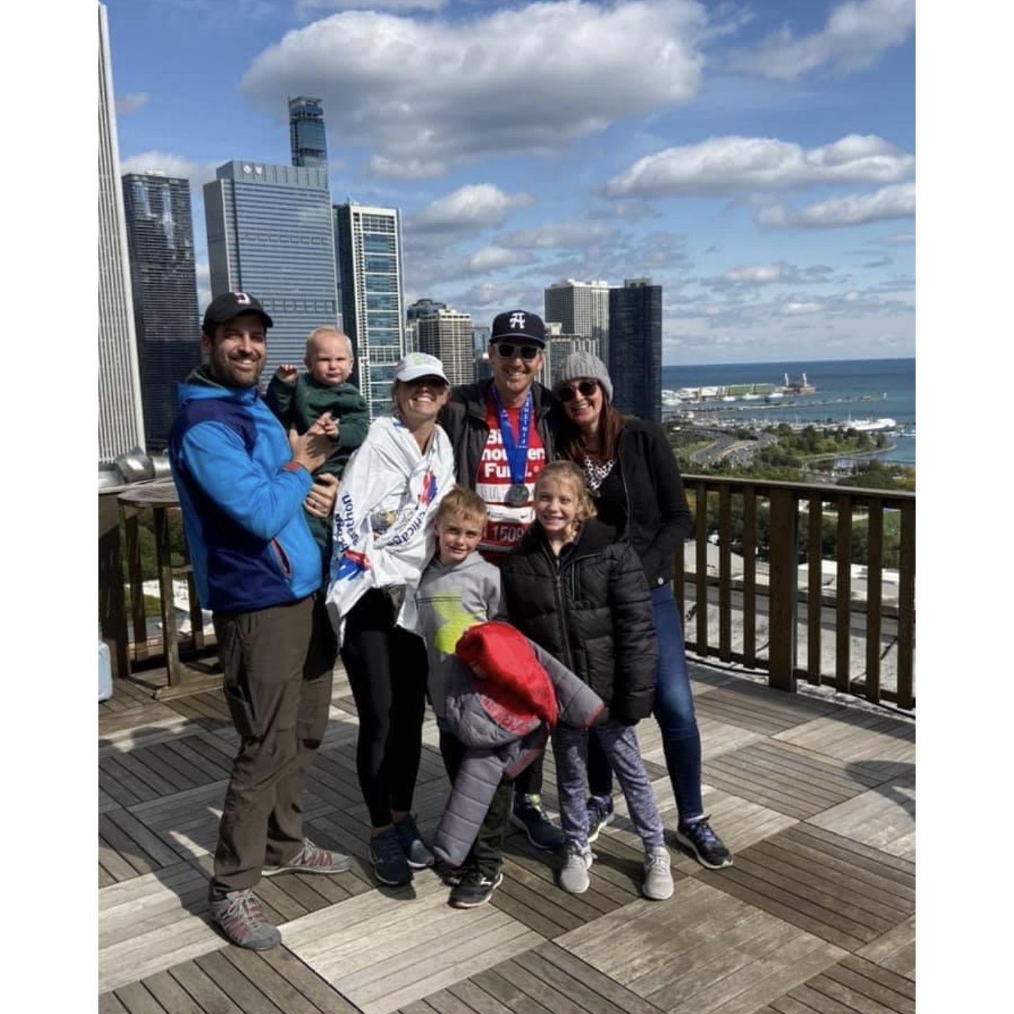 Chicago Marathon with Dustin's sister and family (Oct 2019)