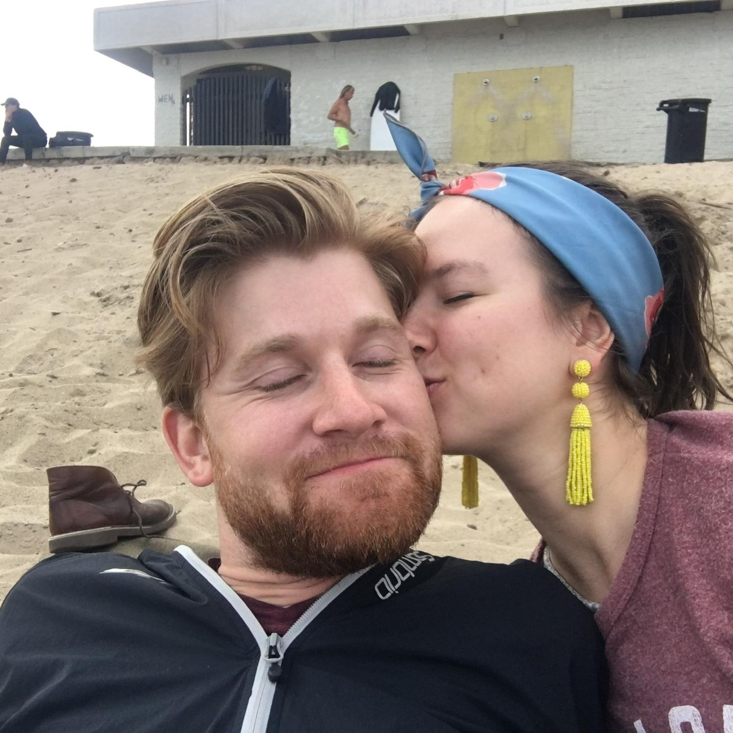 Lounging on the beach in Malibu, 2019