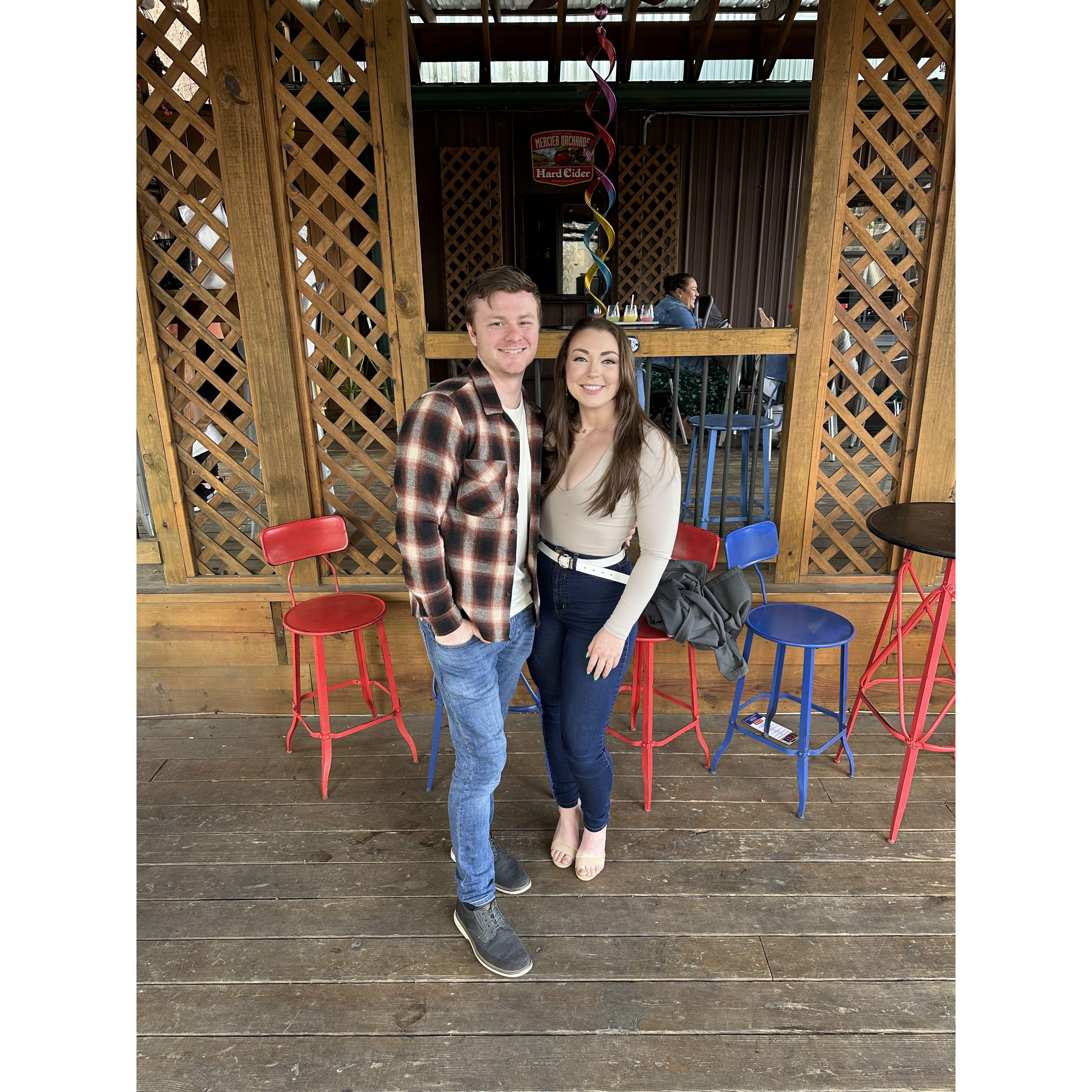 Our first weekend get away to the North Georgia Mountains. It was Callie's turn to plan. So they went to a Mercier Orchards, and stayed in a cute cabin.