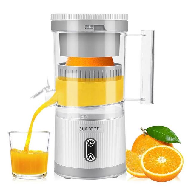 Electric Citrus Juicer, Rechargeable Juicer Machine with USB Cable and Cleaning Brush, Orange Lime Lemon Grapefruit Juicer Squeezer, Easy to Clean Portable Juicer