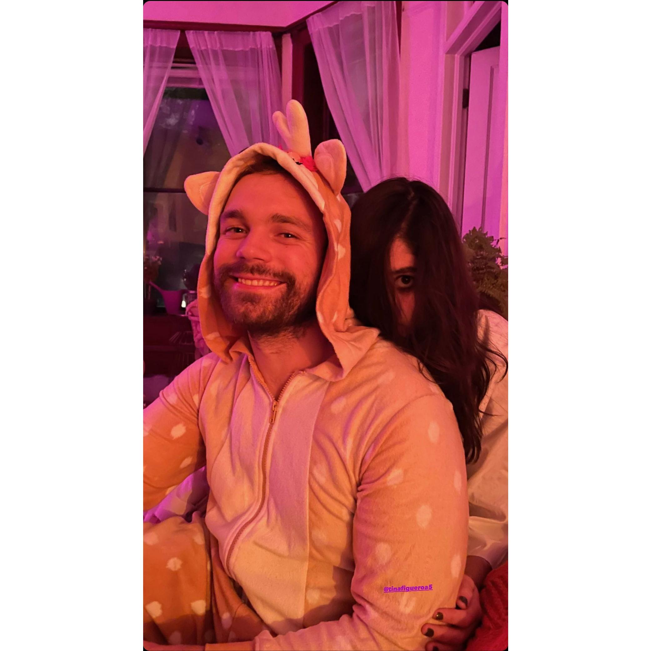 Tina as the girl from the grudge and Cian as a cute deer...
