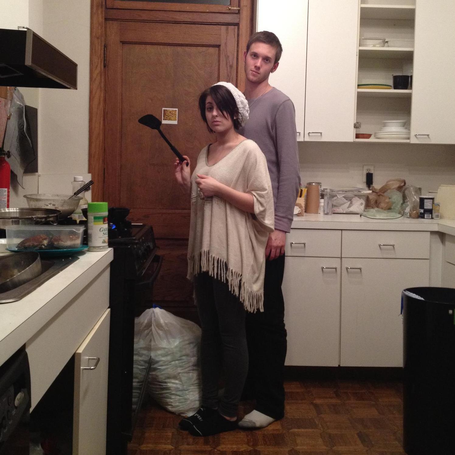 2011: Oliver and I making potato latkes for Hannukah in my first apartment. We had only been dating 2 months here!