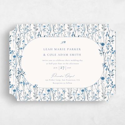 Blue Ticket Wedding Invitation - Agave Landscape