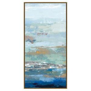 Framed Embellished Canvas Abstract 50"x25" - Threshold™