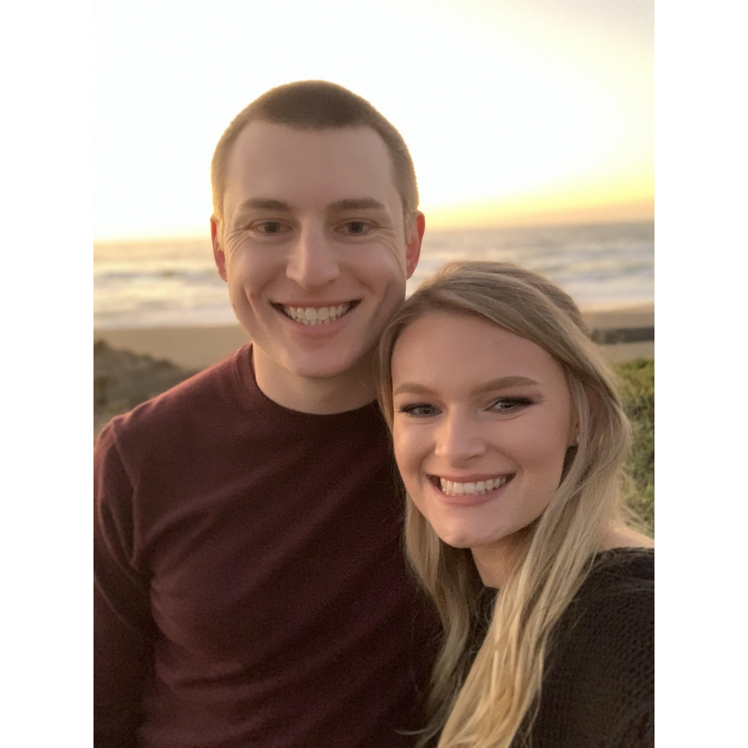 Right after our engagement session at Pt. Reyes with our wedding photographer Amy!