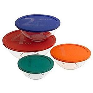 Pyrex 1123266  8 Piece Smart Essentials Bowl Set, Clear