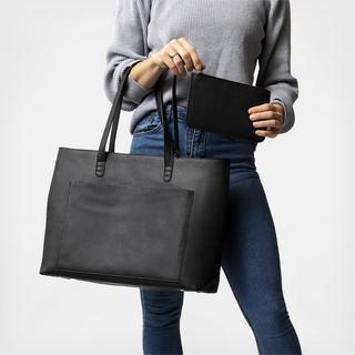 Vegan Saffiano Leather Tote and Clutch Set - Personalized