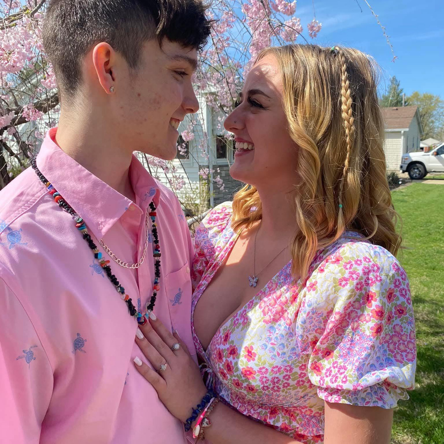 This picture is the ultimate proof that I found a man who truly embraces my eclectic style. He is secure enough to rock the matching pink for Easter without missing a beat!