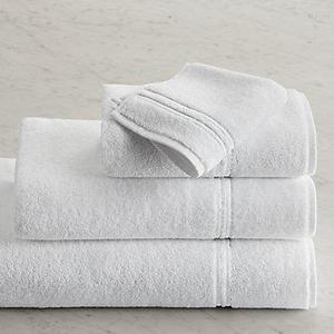 Hotel Satin Stitch Turkish Cotton Washcloth - White