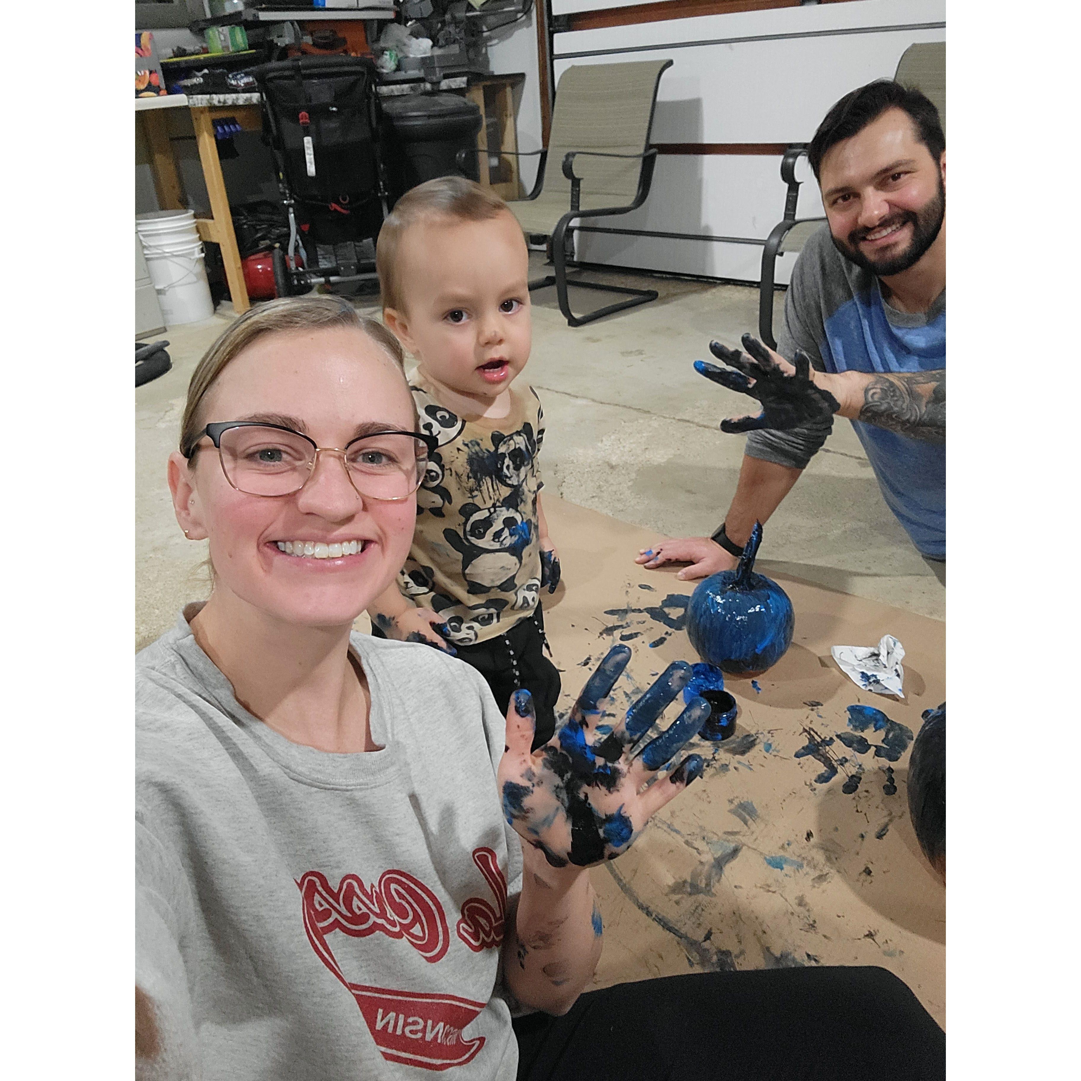 Painting pumpkins, Fall 2024