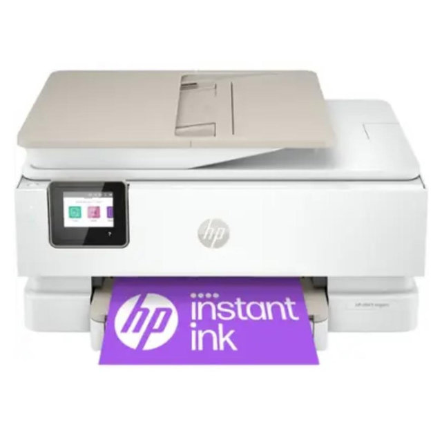 HP - ENVY Inspire 7955e Wireless All-In-One Inkjet Photo Printer with 3 months of Instant Ink included with HP+ - White & Sandstone