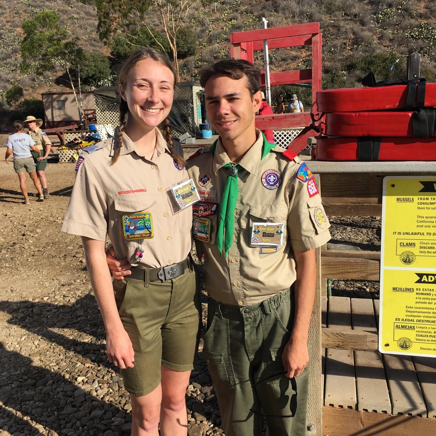 Volunteering as lifeguards at a camp on Catalina Island.