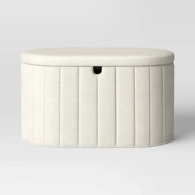 Folding Double Storage Bench Cream - Room Essentials™