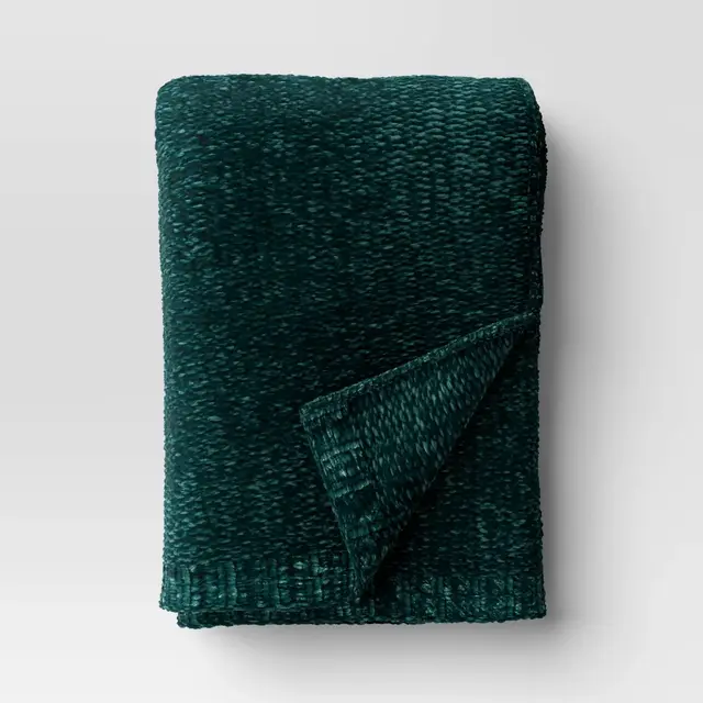 Shine Chenille Throw Blanket Teal - Threshold™