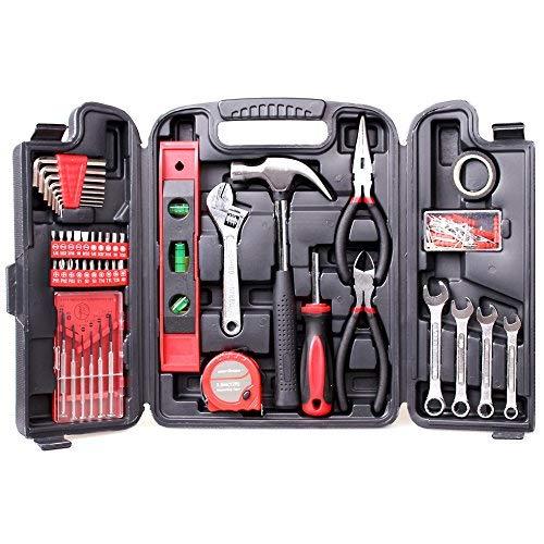 CARTMAN 136-Piece Tool Set - General Household Hand Tool Kit with Plastic Toolbox Storage Case