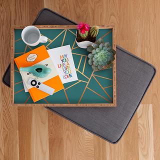 Copper and Teal Rectangular Tray