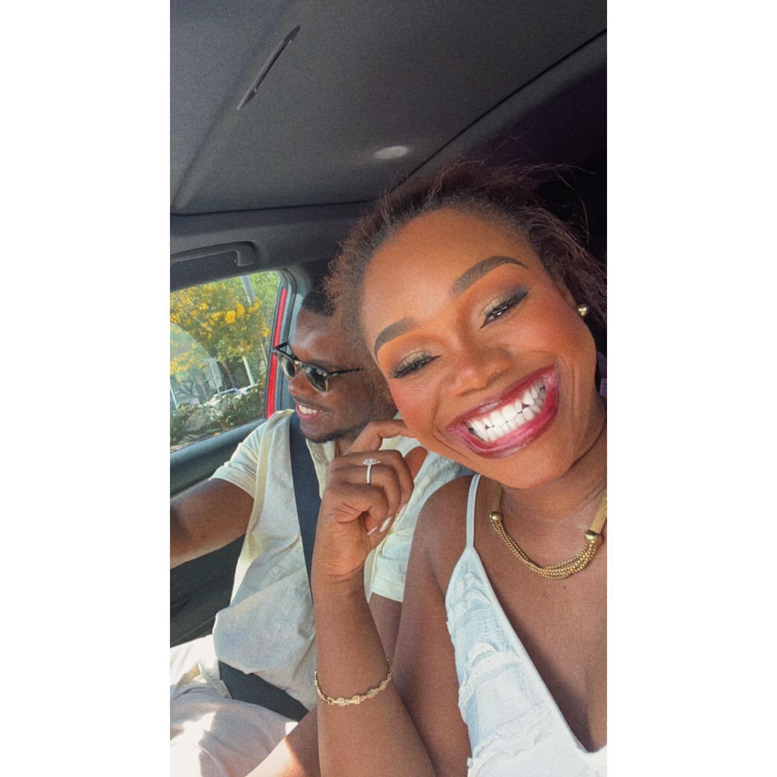 We took this selfie after a long session of photoshoot and we were on the way to get food of course.