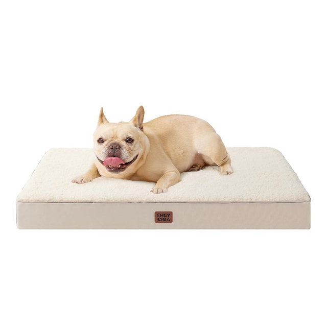 EHEYCIGA Orthopedic Medium Dog Beds for Small Dogs with Removable Washable Cover for Crate, Camel, 30x20