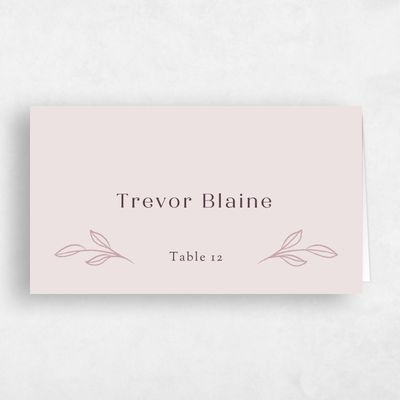 Light Mauve, Purple Wedding Place Card - Cassis