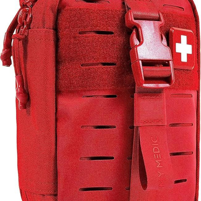 My Medic MyFak Mini First Aid Kit - Small and Lightweight for Camping Hiking and Backpacking - IFAK with 70 Items - HSA/FSA Great for Travel - Red